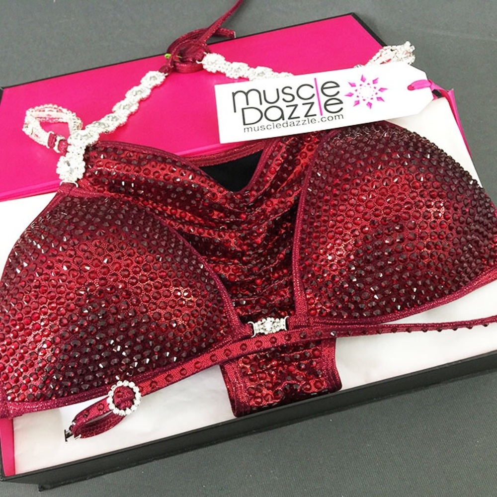 Red npc competition bikini